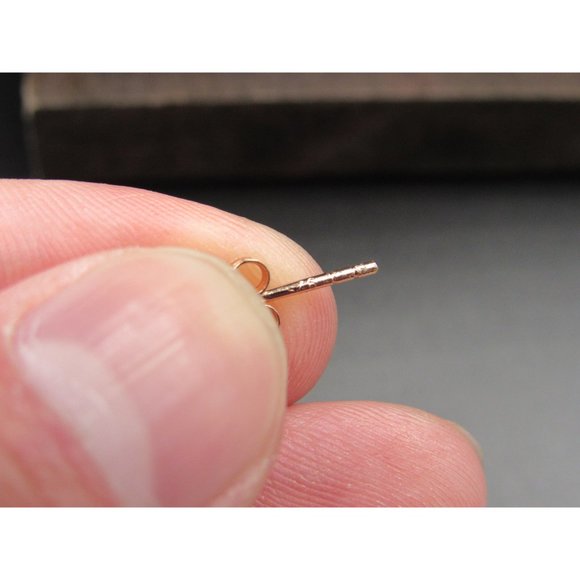 Sterling Silver Small Square Rose Gold Plated Stud CZ Earrings Vintage Wedding - Picture 4 of 6